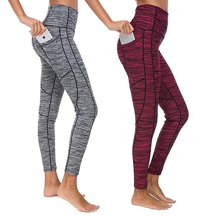 Munvot Damen Laufhose Sporthose Sport Leggings Tights 1 bis 2er Pack