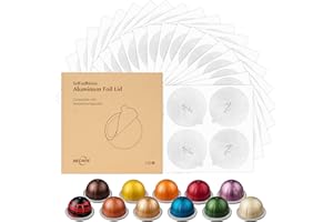 RECAPS Aluminum Foil Lids to Reuse Coffee Pods Compatible with Nespresso VertuoLine Vertuo Pods 100 Pcs 62mm(Coffee Pods Excl