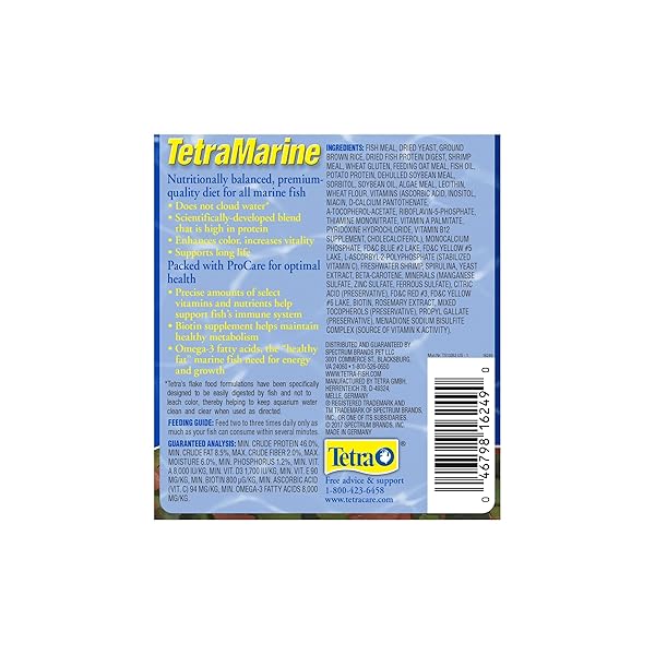 TETRAMARINE LARGE SALTWATER FLAKES, NUTRITIONALLY BALANCED FISH FOOD FOR SALTWATER FISH, 5.65 OZ