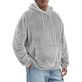 VahRuta Mens Fuzzy Sherpa Hoodie Sweatshirt Long Sleeve Fashion Pullover Fall Outwear Winter Hooded