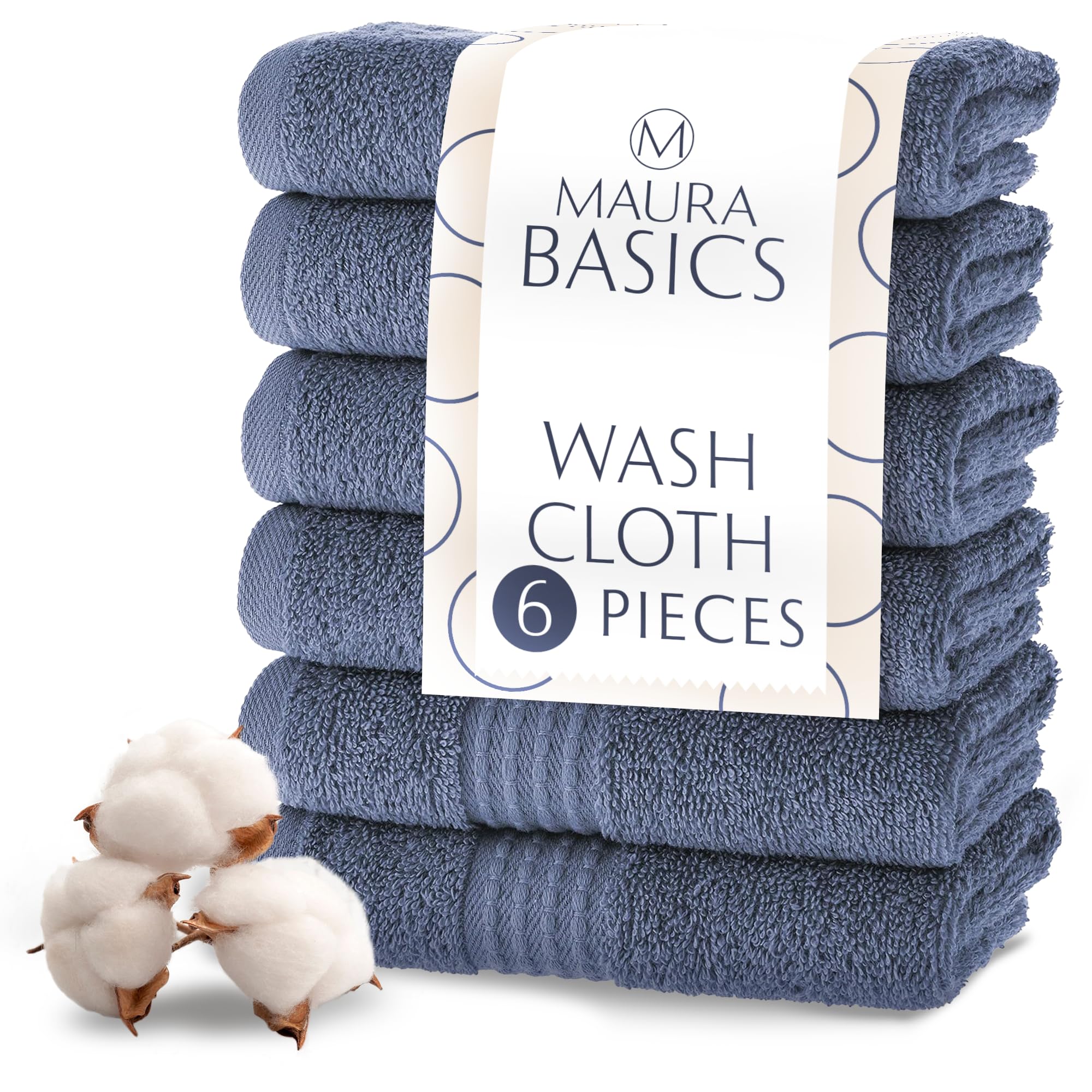 MAURA Basics Turkish Cotton Washcloth Towel Set