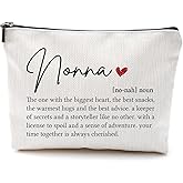 DILSJ Nonna Gifts Makeup Bag, Grandma Gifts For Christmas From Grandkids Grandson Bags, My Favorite People Call Me Nonna Heart Zipper Makeup Pouch Travel Organizer Toiletry Tools & Accessories