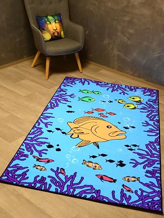 Amazon De Psywork Schwarzlicht Teppich Fluo Neon Ocean 1 2x2m
