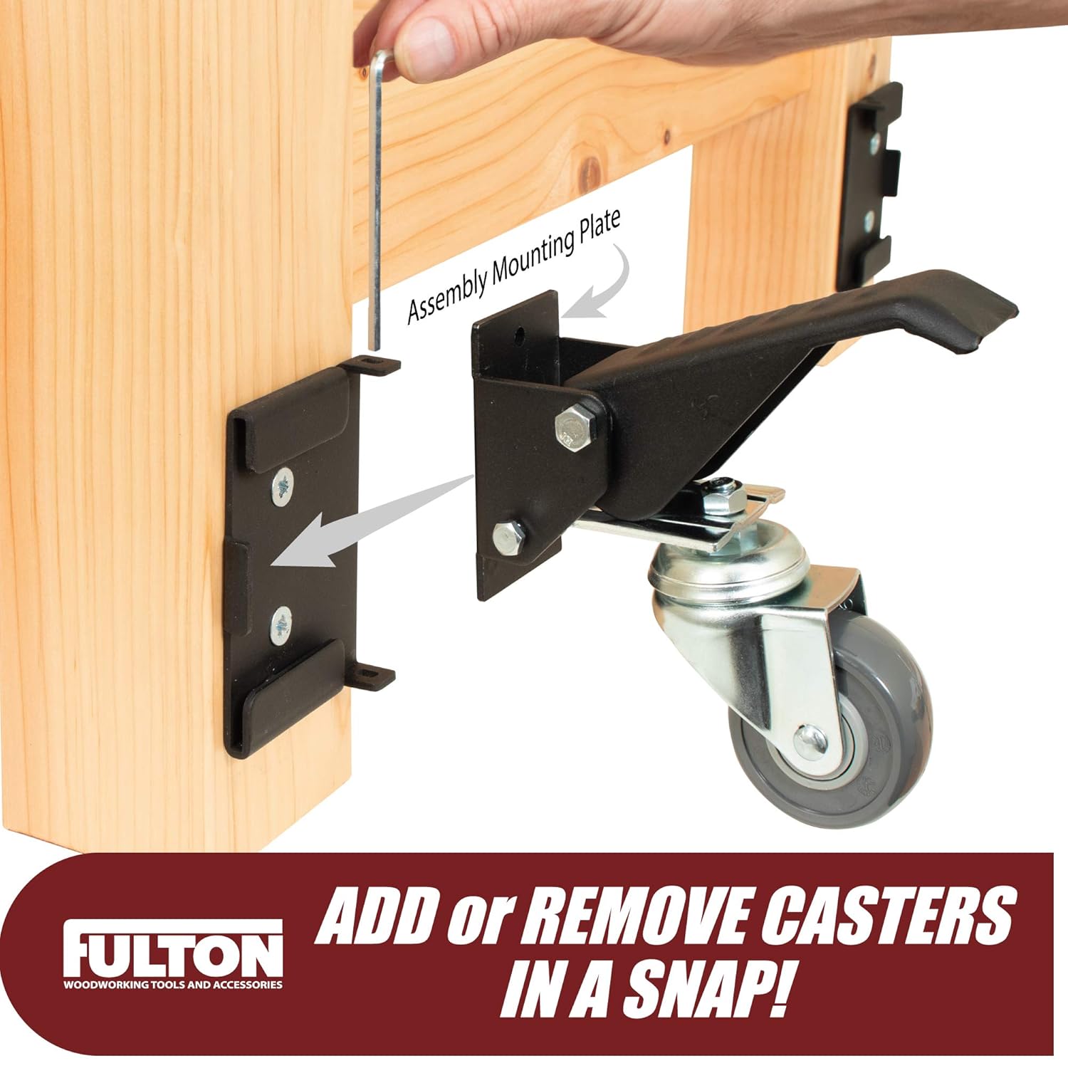 Stand or a Machine. Workbench Caster kit 4 Heavy Duty Retractable