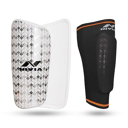 Nivia 418M Lycra-Spandex Shin Guard With Sleeve - Medium (Black)