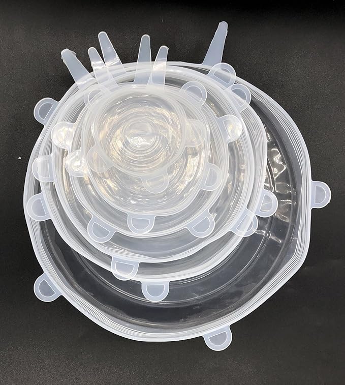 Tapas elásticas de silicona (6 unidades, incluye tamaño XL ...