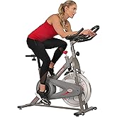 Sunny Health & Fitness Indoor Cycling Exercise Bike w/Pulse Sensors & 4-Way Adjustable Seat, Stationary Home Cardio Training Machine w/Micro-Adjustable Magnetic Resistance for Intensive Cardio Session