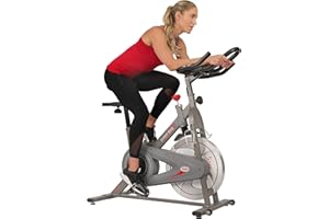 Sunny Health & Fitness Indoor Cycling Exercise Bike w/Pulse Sensors & 4-Way Adjustable Seat, Stationary Home Cardio Training Machine w/Micro-Adjustable Magnetic Resistance for Intensive Cardio Session