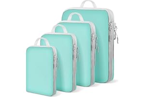 YEEYAA Compression Packing Cubes for Travel 4 Set Luggage Packing Organizer Bag Compressible Expandable Organizer Cubes For Carry On Luggage Suitcase Travel Essentials Accessories for Women Men