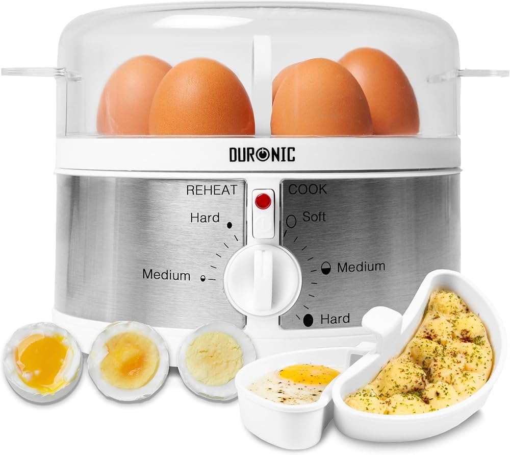 Duronic EB35 WE Electric Egg Boiler 7 Eggs 350W Steamer Omelette Maker