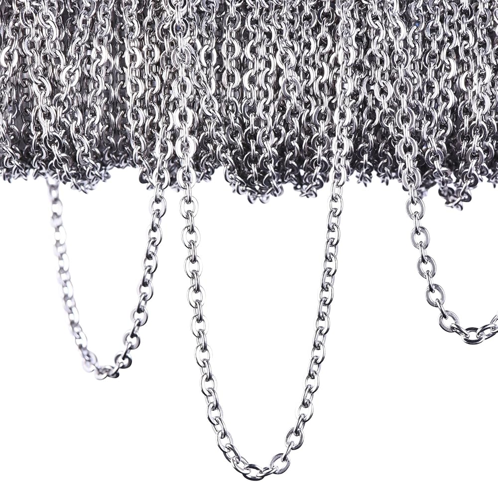 Outus 12m Stainless Steel Cable Chain 2.4mm Silver for Jewellery DIY