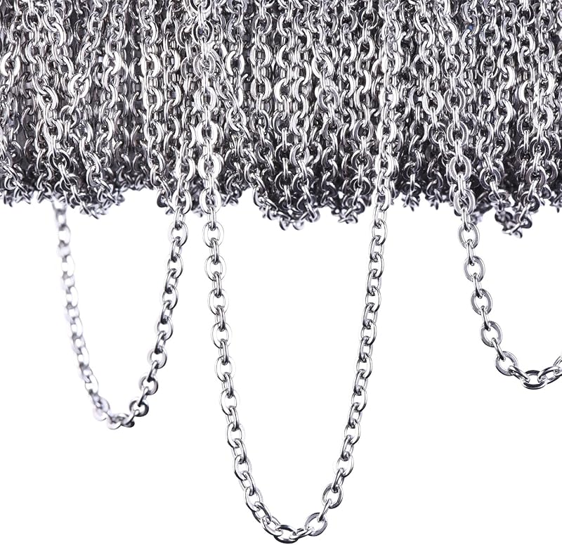 Outus 12m Stainless Steel Cable Chain 2.4mm Silver for Jewellery DIY