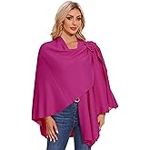 PULI Womens Elegant Cross Front Shawl Wraps Floral Wraps Soft Ponchos Cape Warm Travel Shawls