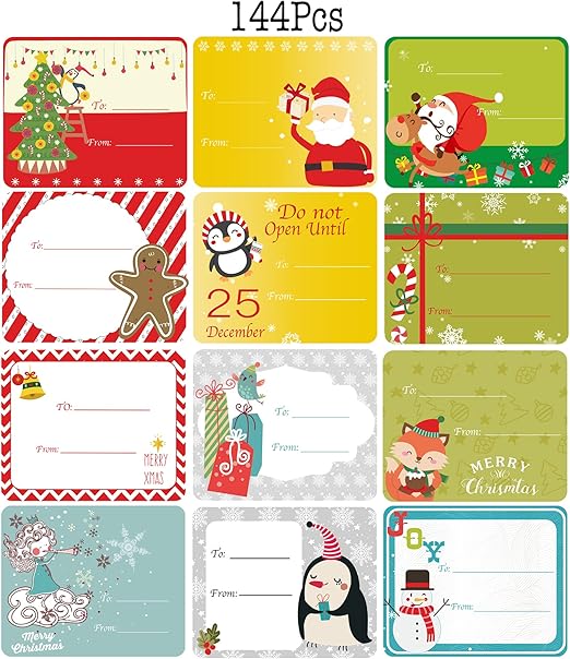 Amazon.com: 716 Pcs Christmas Gift Tags Xmas Self-Adhesive Name Tags