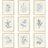 eletecpro 11x14 Picture Frames Set of 9 Modern Gallery Wall Frame Set, Displays 8x10 Photos with Mat or 11x14 No Mat, Gold Picture Frames Collage Wall Decor for Home Decor