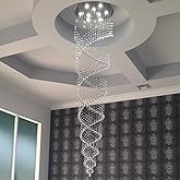 Saint Mossi Modern K9 Crystal Raindrop Chandelier Lighting, Modern Crystal Light Fixture, K9 Crystal Chandeliers, Double Swir