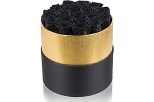 Perfectione Roses Handmade Rose Black Preserved Roses in Flowers Box That Last 2 to 3 Years, Long Lasting Roses for Her Valentine's Day, Mother's Day, Christmas Day, Birthday, Anniversary