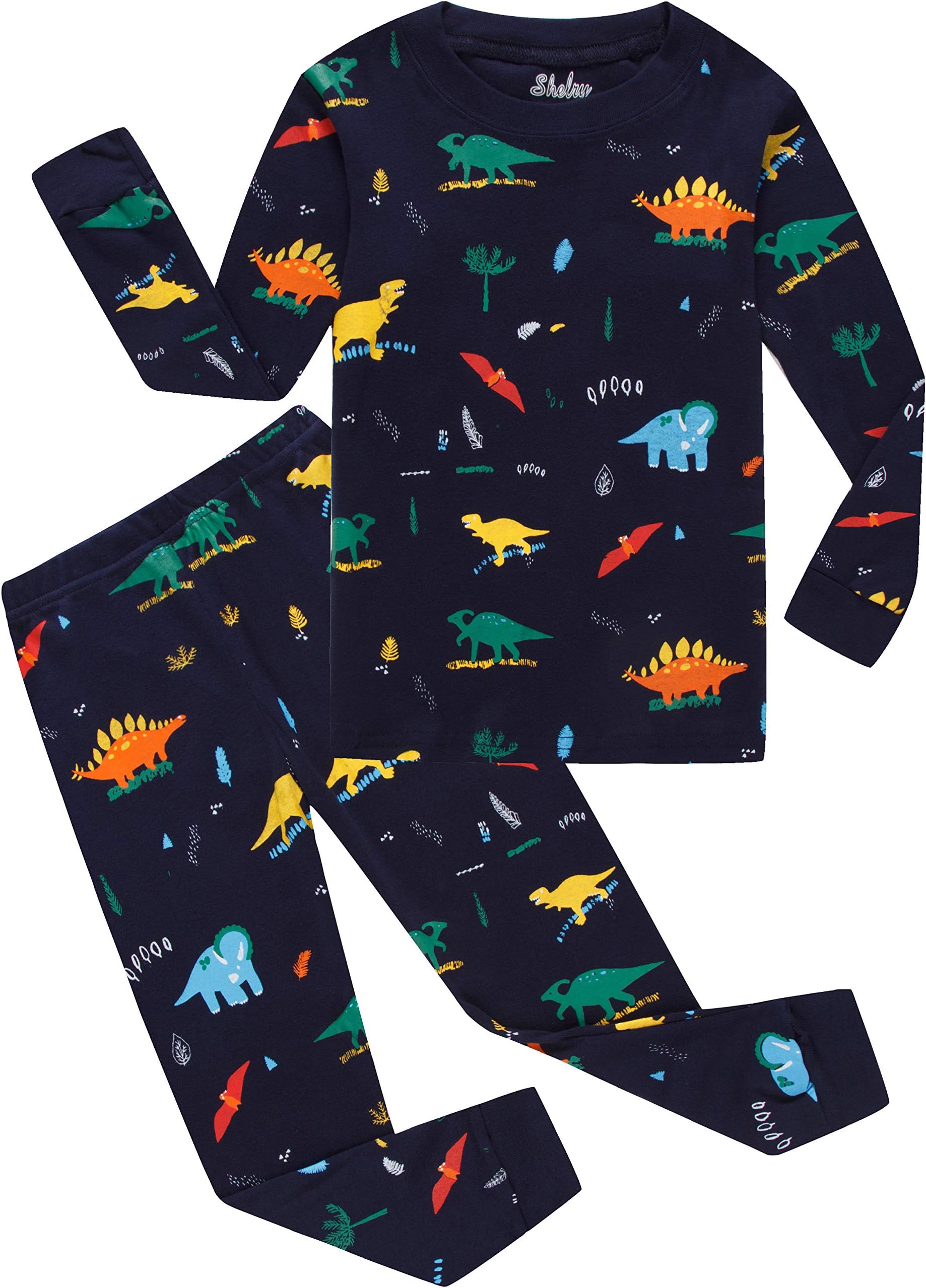 shelry Boys Rocket Pajamas Children Christmas Pants Set 100% Cotton Size 2-7 Years