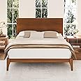 RuiSiSi Modern King Size Bamboo Platform Bed, Wood Bed Frame for Bedroom, King Platform Bed with Headboard, No Box Spring Needed, Brown