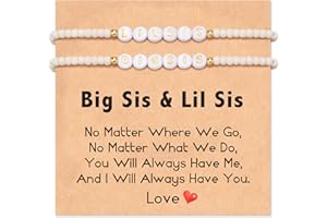 Shonyin Valentines Day Gifts for Girls,Gift for Big Sis Lil Sis, Matching Sisters Bracelet for 2 Birthday Christmas Gift for Girls