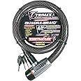 Trimax TQ2548 Trimaflex Long Integrated Keyed Cable Lock, 48-Inch X 25mm , Gray