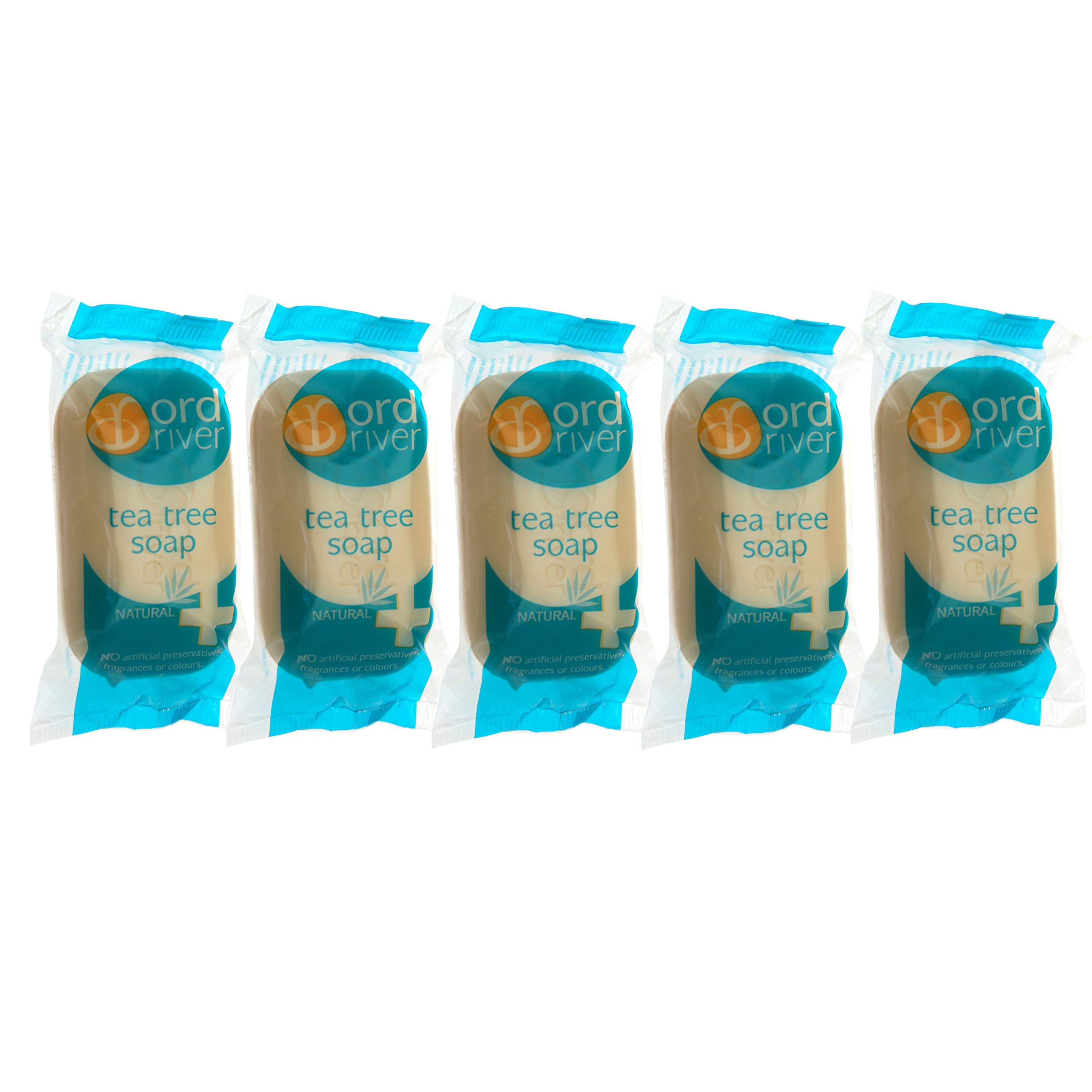 Ord River by Absolute Aromas 5 x 100g Tea Tree and Lavender Hand Soap Bars - Pack of 5 Vegetable Soap with 100% Pure Tea Tree and French Lavender Essential Oil - a Kind and Natural Hand Washing Soap