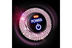 Blinglife Car Engine Start Stop Button Cover, Shiny Crystal Rhinestone Cover Protection Ring,Black Bling car Accessories, Bling Car Accessories for Wowen (Pink gem), Diamond Pink