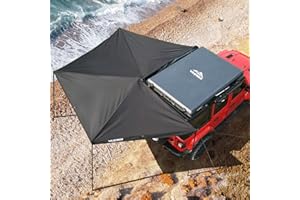 Wildfinder 270 Awning Driver Side Free Standing Built-in LED Light, Car Side 270 Degree Awning Waterproof UV50+ Wind Resistant for SUV Van Truck