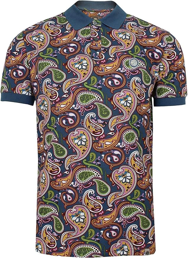 Pretty Green Ranson Mens Paisley Polo Shirt XL Amazon.co.uk Clothing