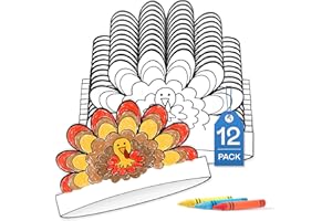Tiny Expressions Color Your Own Holiday Headbands for Kids (Set of 12) – DIY Coloring Paper Crowns for Party Activities
