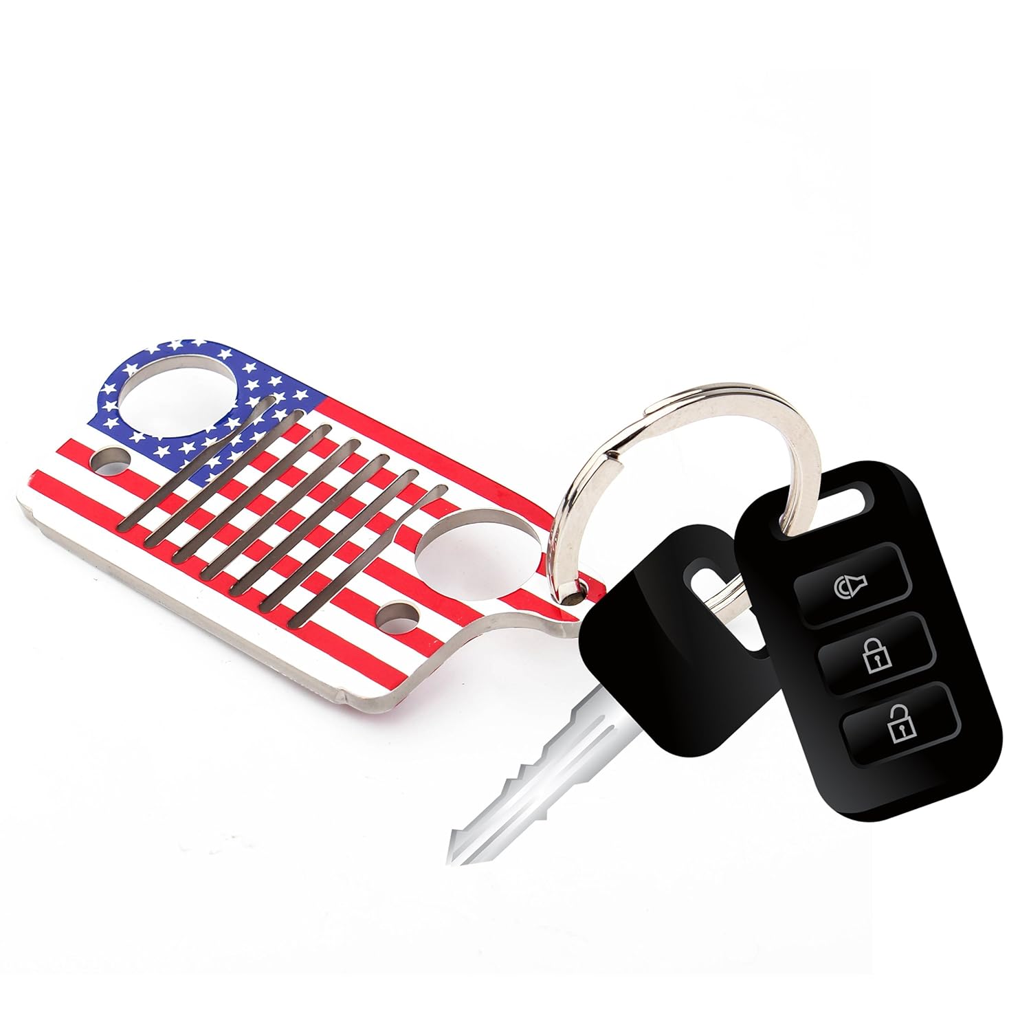 Black Evaplus Car Key Chain Keychain Key Ring For Jeep Wrangler Accessories Enthusiasts Jeep Front Grill Design And Stainless Steel Material With 4 Colors Automotive Keychains Abehome Co Jp
