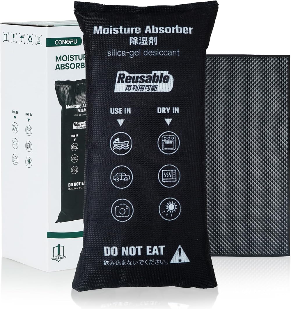 CONOPU 1KG Reusable Car Dehumidifier Bag Silica Gel Moisture Absorber Anti Slip