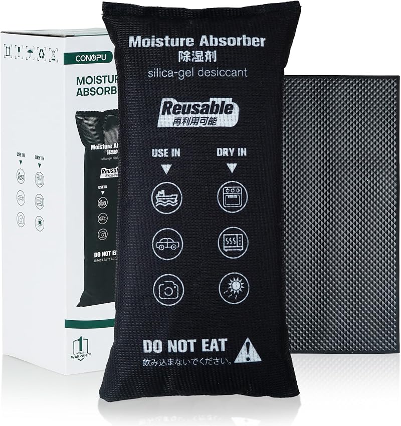 CONOPU 1KG Reusable Car Dehumidifier Bag Silica Gel Moisture Absorber Anti Slip