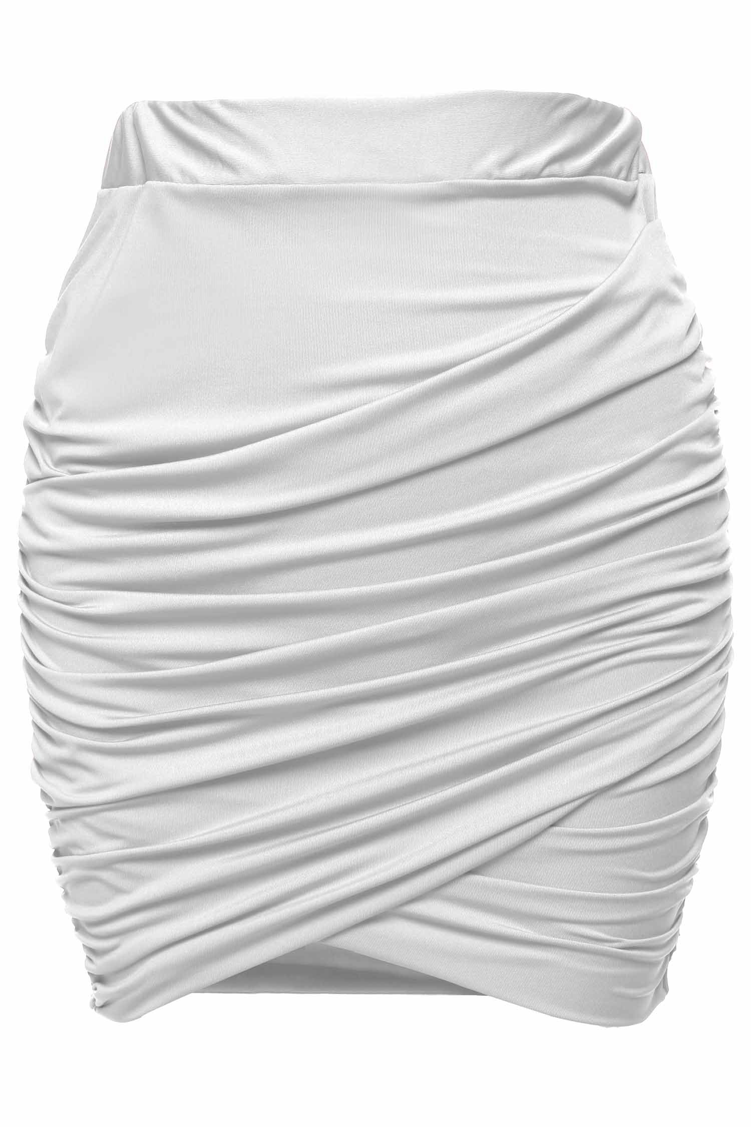Zeagoo Women Wrap Runched Stretch Draped Mini Pleated Bodycon