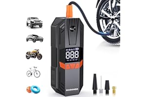 MABAHOO Tire Inflator Portable Air Compressor, 150 PSI Cordless Tire Inflator, Electric Tire Pump with LCD Pressure Gauge, Quick Inflation Portable Air Pump for Car, Motorcycle, Bike, Ball, Car Accessories