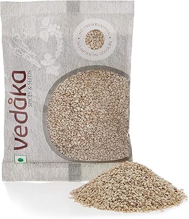 Amazon Brand-Vedaka Natural White Sesame Seeds (Til), 50g