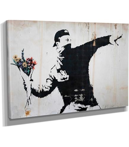 Amazon.com: Flower Bomber by Banksy (Reproduction) 24