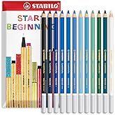 STABILO Chalk-Pastel Pencil CarbOthello - Pack of 12 - Ocean Tones
