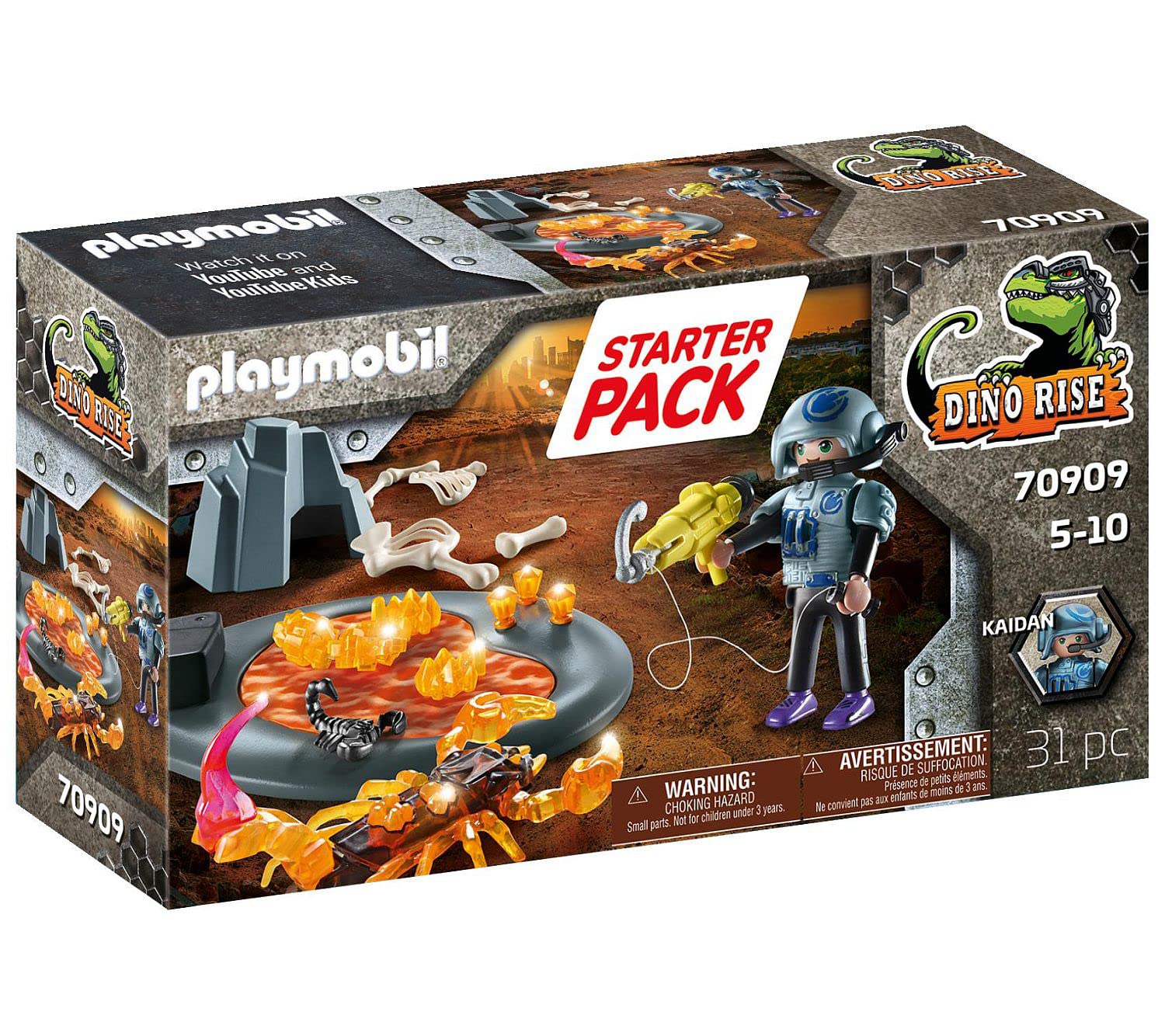 PLAYMOBIL Dino Rise 70909 Starter Pack Fire Scorpion, Dinosaur Toy for Children Ages 5+