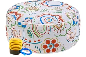 UPWELL Waterproof Inflatable Outdoor Ottoman Pouf,Portable Patio Footrest, Durable & Stylish, Perfect for Garden, Pool, Camping & Home Use - D20 xH9（FloatRelax）