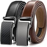 CHAOREN Mens Dress Belt Leather 2 Pack - Mens Ratchet Belt for Dress Shirt and Pants Every Occasion (32mm)
