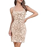 ABAFIP Sequin Homecoming Dresses Teens Women Sparkly Strap Bodycon Cocktail Party Night Mini Prom Dress
