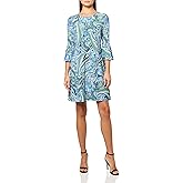Tommy Hilfiger Womens Long Sleeve Round Neck Shift Dress