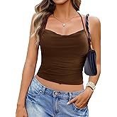 Avidlove Camisole Tops for Women Cowl Neck Ruched Going Out Trendy Cami Crop Top Summer Y2K Spaghetti Strap Tank Tops