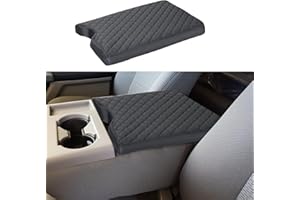 Zxiaochun Center Console Cover for Ford F150 2015-2024/F250 F350 F450 2017-2024 Leather Arm Rest Box Lid Middle Console Cover Armrest Box Protective Cover Accessories(40/20/40 Jump Seat Console Only)