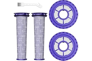 ISINLIVE Filters Replacement for Dyson DC41 DC65 DC66 UP13 UP20 UP30 Animal, Multi Floor and Ball Vacuum Ball Animal 2 Ball Animal 3, 2 Pack Post Filters & 2 Pack Pre Filter Replacement Parts