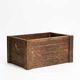 Wickerfield Wooden Box Gift Basket Brown Medium with Handles view 3
