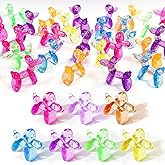 cntjv 70 Pcs Mini Resin Balloon Dog Figurine to Hide Small Acrylic Bulk Balloon Animal Toys Crafts 7 Color Dots Mixed with Holes for Party Favors Statue Decor Charm Keychain