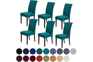 Howhic Stretch Chair Covers for Dining Room Set of 6, Removable Washable Dining Room Chair Covers, Dining Chair Slipcovers Seat Protector, Great Home Decor and Banquet Upholstery (Teal, 6 Pack)