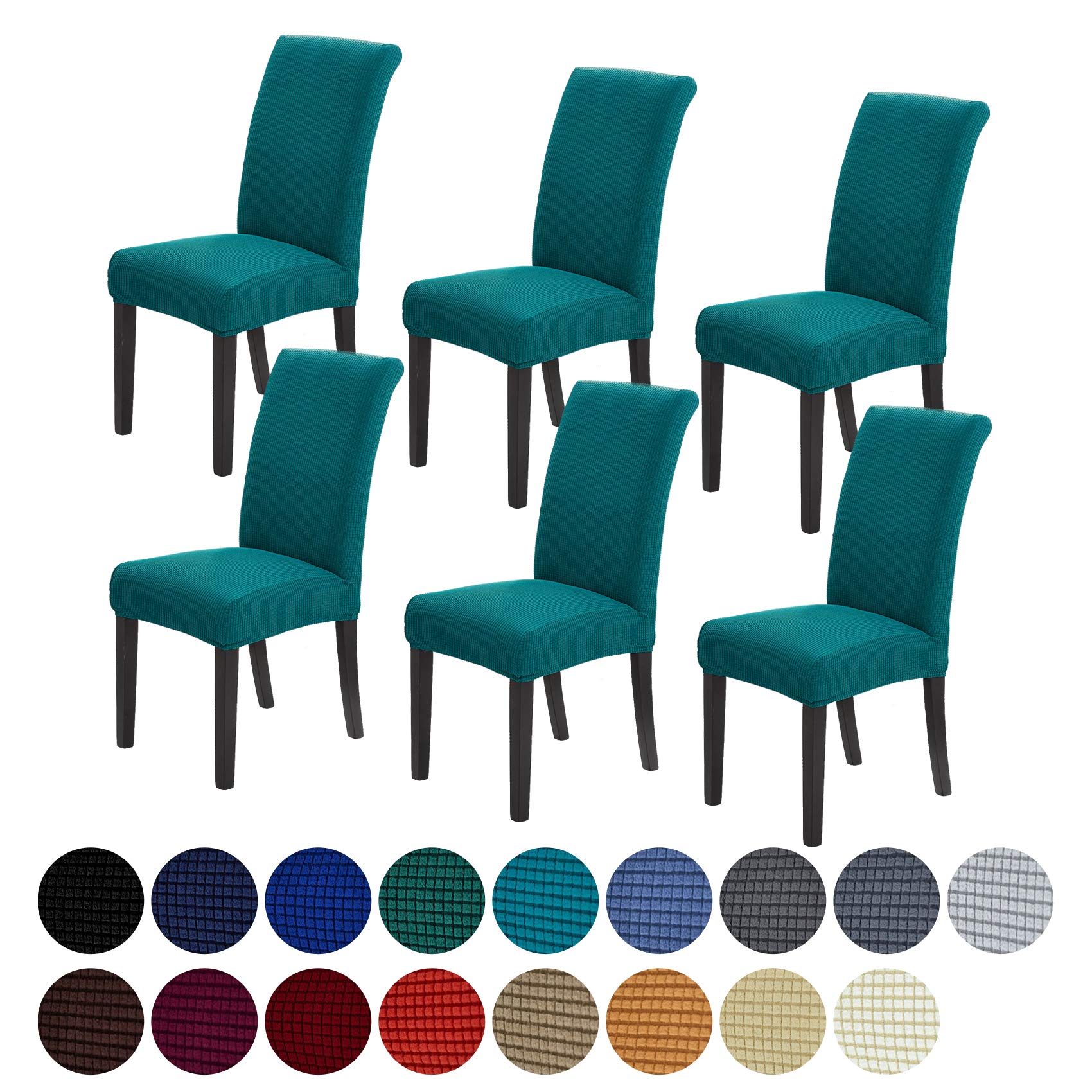 Photo 1 of **ONLY 2**


Howhic Stretch Chair Covers for Dining Room Set of 6, Removable Washable Dining Room Chair Covers, Dining Chair Slipcovers Seat Protector, Great Home Decor and Banquet Upholstery (Teal, 6 Pack)